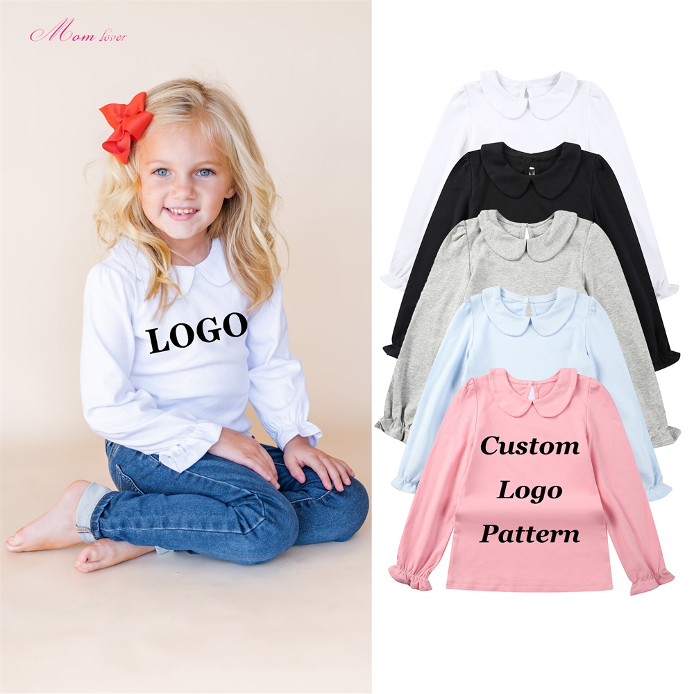 100% петна памук Peter Pan Collar Детски тениски
